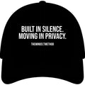 Youth Baseball Cap — "Built in Silence. Moving in Privacy." Embroidered Motivational Hat